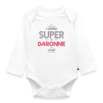 L authentique super daronne - Body Bébé bio manches longues - blanc - Devant