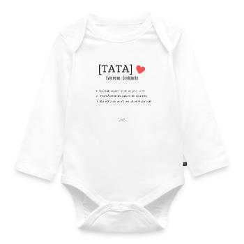 Tata définition -Tatie définition - Cadeau Tata - Body Bébé bio manches longues - blanc - Devant