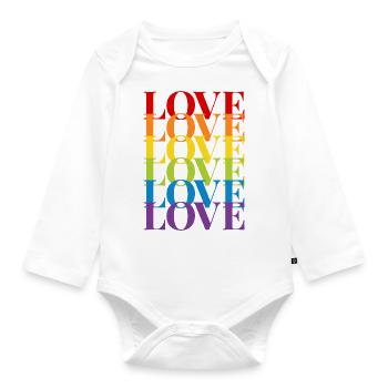 Love - Organic Longsleeve Baby Bodysuit - white - Front