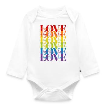 love is love - Organic Longsleeve Baby Bodysuit - white - Front