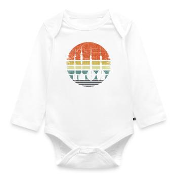 Retro Dartpfeile Vintage Dart Flights Darts - Organic Longsleeve Baby Bodysuit - white - Front