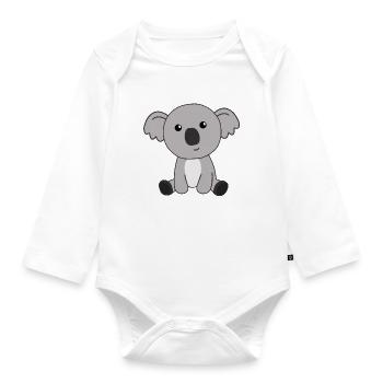 Koala cute animals cute for kids cute - Organic Longsleeve Baby Bodysuit - white - Front