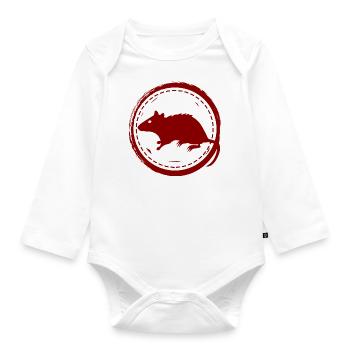 Rat - Rodent - Organic Longsleeve Baby Bodysuit - white - Front