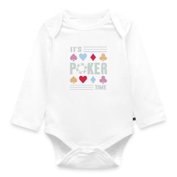 C’est Poker Time Poker Player - Body Bébé bio manches longues - blanc - Devant