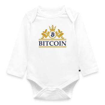 Bitcoin - Baby Bio-Langarm-Body - Weiß - Vorne