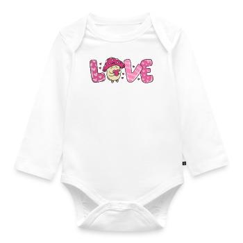Mushroom in love heart couples valentine's day - Organic Longsleeve Baby Bodysuit - white - Front