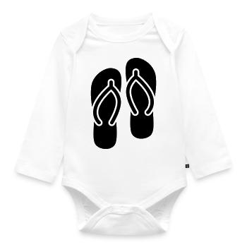 Flip-flops icon - Organic Longsleeve Baby Bodysuit - white - Front