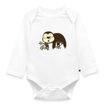 Paresseux endormi - Body Bébé bio manches longues - blanc - Devant