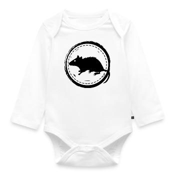 Rat - Rodent - Organic Longsleeve Baby Bodysuit - white - Front