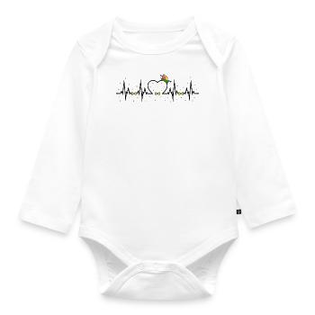 Carnival Confetti Heartbeat - Organic Longsleeve Baby Bodysuit - white - Front