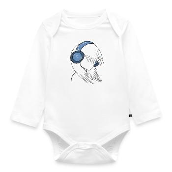 manga sound - Baby Bio-Langarm-Body - Weiß - Vorne