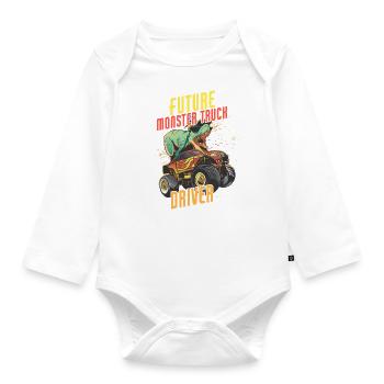 Future Monster Truck Driver - Organic Longsleeve Baby Bodysuit - white - Front