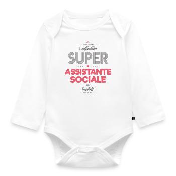 L authentique super assistante sociale - Body Bébé bio manches longues - blanc - Devant