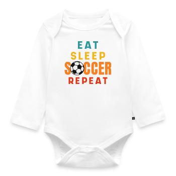 Mangez dormir Soccer Répéter - Body Bébé bio manches longues - blanc - Devant