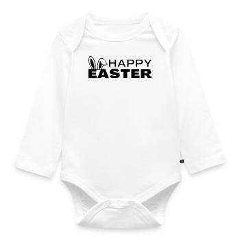 Happy Easter - Joyeuses Pâques - Body Bébé bio manches longues - blanc - Devant