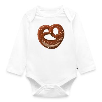bayrische Brezel - Baby Bio-Langarm-Body - Weiß - Vorne
