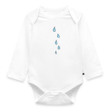 rain cloud water - Organic Longsleeve Baby Bodysuit - white - Front