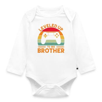 Mis à niveau jusqu’à Big Brother großer Bruder - Body Bébé bio manches longues - blanc - Devant