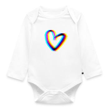 herz effekt 3d symbol liebe - Baby Bio-Langarm-Body - Weiß - Vorne
