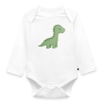 dino mignon - Body Bébé bio manches longues - blanc - Devant