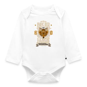 60. Geburtstag Mann Geschenk lustig Biker Motorrad - Baby Bio-Langarm-Body - Weiß - Vorne