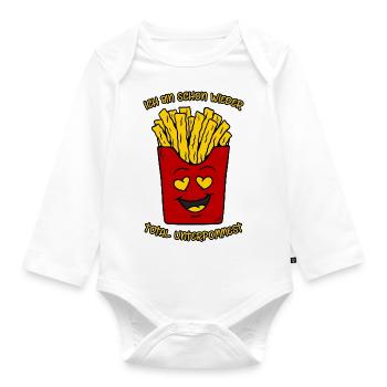 Pommes Frites / Schon wieder total unterpommest - Baby Bio-Langarm-Body - Weiß - Vorne