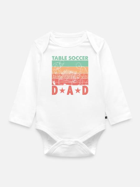 Table Soccer Dad - Baby Bio-Langarm-Body - Weiß