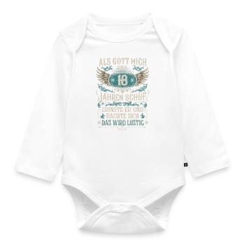 Als Gott mich vor 18 Jahren schuf 18. Geburtstag - Baby Bio-Langarm-Body - Weiß - Vorne