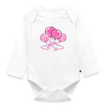 lollipops pink sweet sweet - Organic Longsleeve Baby Bodysuit - white - Front