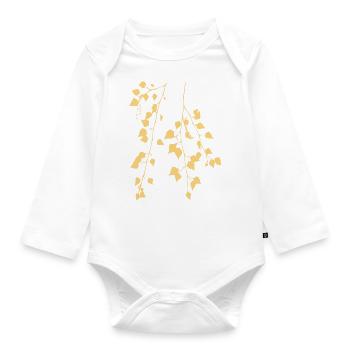 Birkenzweig - Natur - Nachhaltig - Waldbaum - Baby Bio-Langarm-Body - Weiß - Vorne