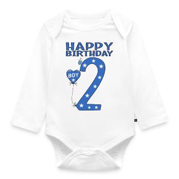 2e anniversaire Jeunes coléoptères de mai - Body Bébé bio manches longues - blanc - Devant
