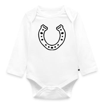 Horseshoe Lucky Charm Lucky Mushroom - Organic Longsleeve Baby Bodysuit - white - Front