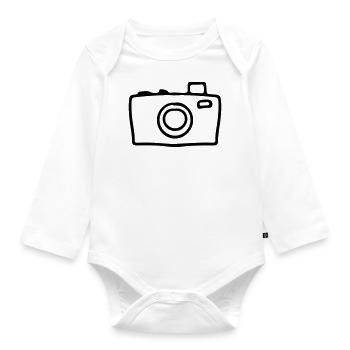 Camera Digital Camera Photographer Photography - Organic Longsleeve Baby Bodysuit - white - Front