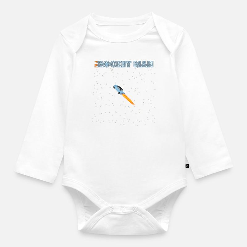 I'm a rocket man - Baby Bio-Langarm-Body - Weiß