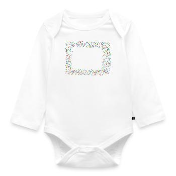 Confetti Confetti Frame - Organic Longsleeve Baby Bodysuit - white - Front