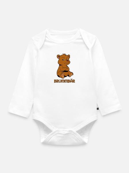 Brummbär - Baby Bio-Langarm-Body - Weiß