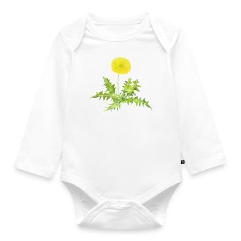 Dandelion. - Organic Longsleeve Baby Bodysuit - white - Front