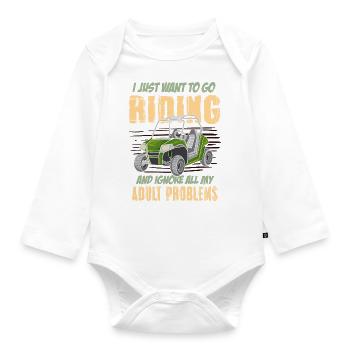 Drôle UTV Quad Rider Dirt Bike Mud Trail Riding - Body Bébé bio manches longues - blanc - Devant