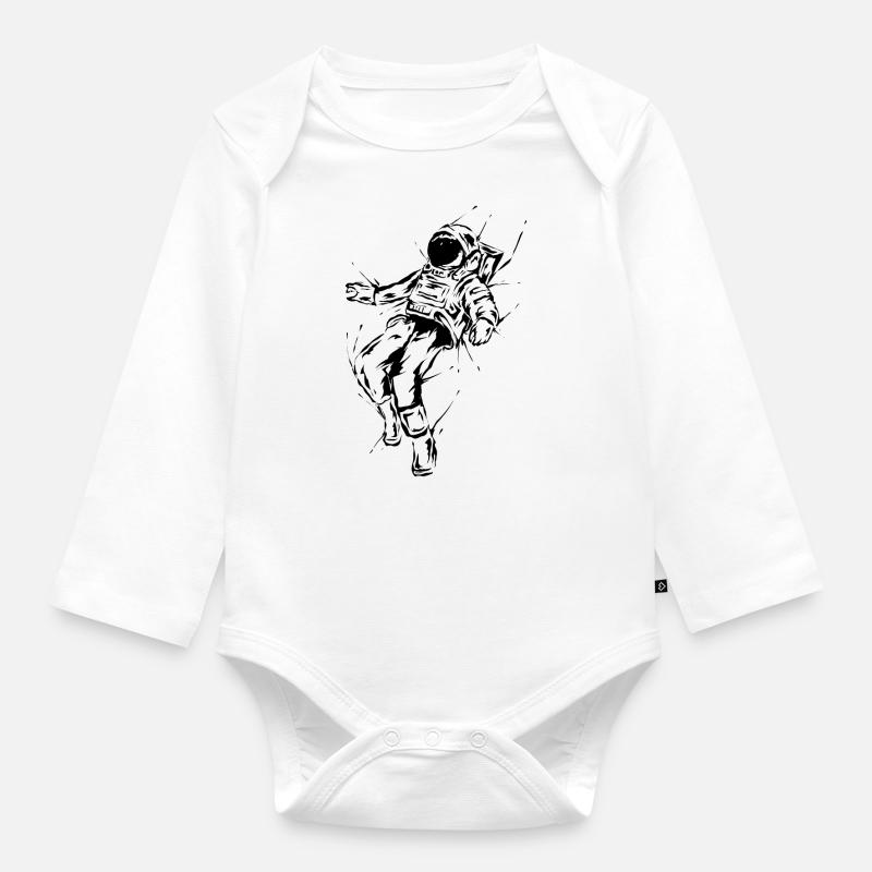 Astronaute - Body Bébé bio manches longues - blanc