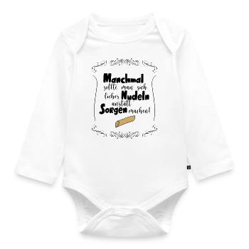 Nudeln - Baby Bio-Langarm-Body - Weiß - Vorne