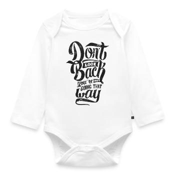 REGARDEZ EN ARRIÈRE DICTONS MOTIFS - Body Bébé bio manches longues - blanc - Devant