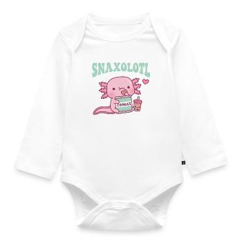 Mignon Snaxolotl Axolotl Snacking On Cookies - Body Bébé bio manches longues - blanc - Devant