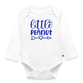 little peanut blue - Baby Bio-Langarm-Body - Weiß - Vorne