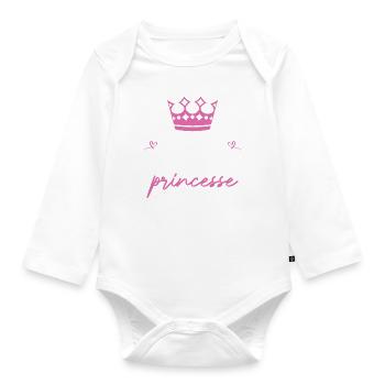 Je m'en fou je suis une princesse - Body Bébé bio manches longues - blanc - Devant