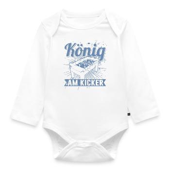 König am Kicker HerrenT-Shirt für Kicker Spieler - Baby Bio-Langarm-Body - Weiß - Vorne