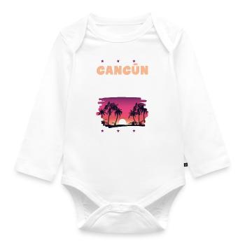Cancun 2022 - Baby Bio-Langarm-Body - Weiß - Vorne