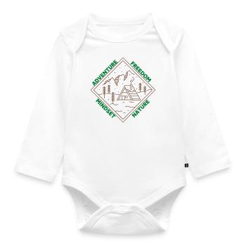Adventure - Freedom - Mindset - Nature - Life - Organic Longsleeve Baby Bodysuit - white - Front