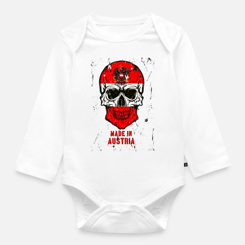 Made in Austria Hell coole-shirts ch/at - Body Bébé bio manches longues - blanc