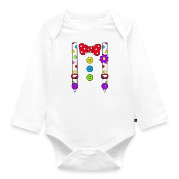 Costume Clown Costume Femmes Hommes Enfants - Body Bébé bio manches longues - blanc - Devant