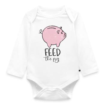 SAVE MONEY SHARES PIGGY BANK SPAR MOTIF - Organic Longsleeve Baby Bodysuit - white - Front